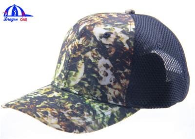 China Youth Trucker Mesh Camo Baseball Caps With Velcro Back Closure , Camouflage Baseball Hats for sale