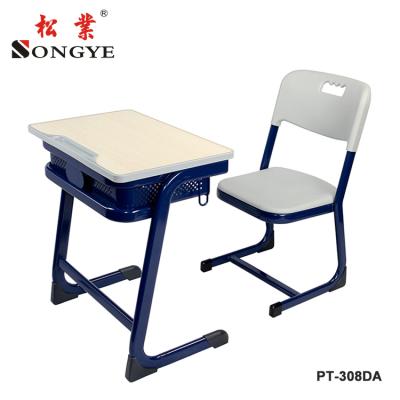 China School Sets School Furniture Environmental Friendly Height Adjustable Single Student Desk And Chair Set for sale