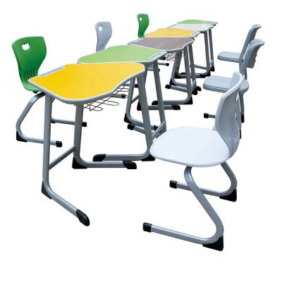 China School Sets PP Desk And Plastic Chair , Adjustable Simple School Furniture for sale