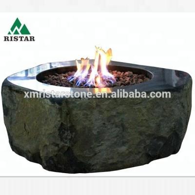 China Stocked Natural Basalt Stone Garden Outdoor Gas Fire Pits Table for sale