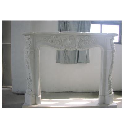 China Indoor For Sale Natural Carving White Granite Fireplace Surround Mantel RST-FP-K011 for sale