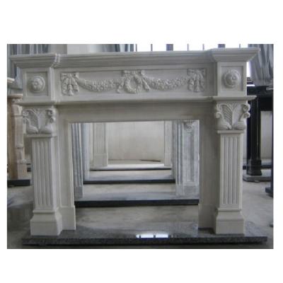 China Indoor High Quality Curved White Marble Mantel Fireplace Surround RST-FP-K032 for sale