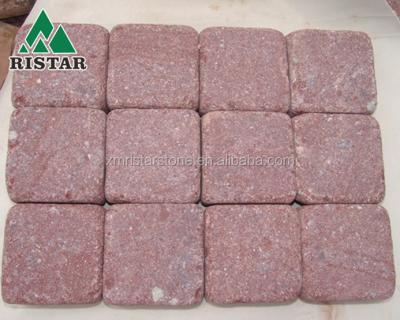 China Outdoor and Garden Paving Wholesale Chinese Red Porphyry Cube and Paving Stone for sale