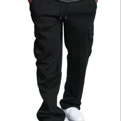 China Heavy Jogger Mens Anti-Wrinkle Cargo Sweatpants Casual Loose Fleece Pocket Pants for sale