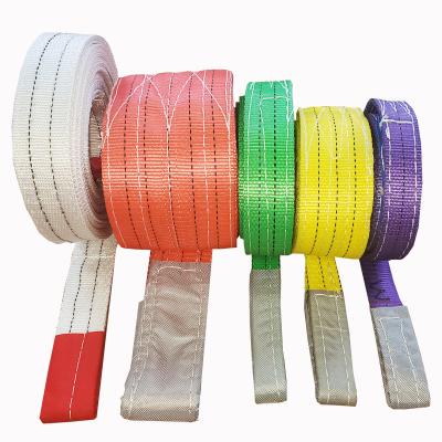 China Lifting Goods 1/2/3/4/5/6/8/10 Ton National Standard Flat Webbing Lifting Sling For Industrial for sale