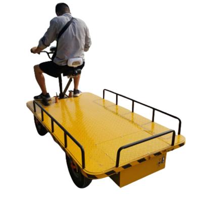 China Transoprt 4 Wheels Electric Cargo Flat Cart With 1000 Kgs Loading Capacity For Warehouse for sale