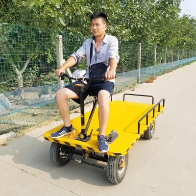 China Transoprt 4 Wheels Electric Cargo Flat Cart With 1000 Kg Loading Capacity For Aquaculture for sale