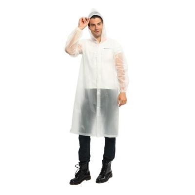 China Bachelorette Raincoats Portable Disposable PEVA Plastic Poncho Eco-friendly White Raincoat For Adult for sale