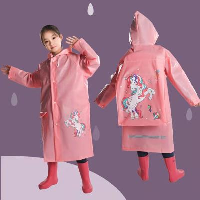 China Bachelor's Raincoats Kids Reusable Raincoat Wholesale Custom Cartoon EVA Cute Raincoat For Children Waterproof Clothes for sale