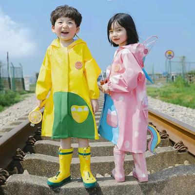 China Custom Cute Waterproof Breathable Rainwear Children Cloth Taslon Reusable Raincoat Singlet Raincoat Children With Hood for sale