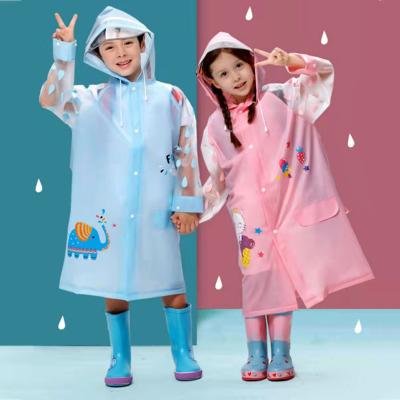 China Waterproof Clothing 100% Reusable Portable Raincoat EVA Stylish Cute Children Raincoat Cartoon Single Raincoat New for sale