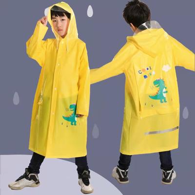 China New Design EVA Cute Children Raincoat Waterproof Clothes Single Children Reusable Raincoat Cartoon EVA Cute Children Raincoat for sale