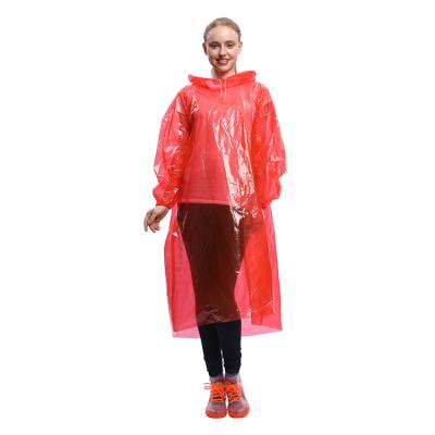 China Custom Disposable Pe Poncho Rainwear Adult Raincoat Logo Portable Plastic Waterproof Women Single Rainwear Raincoat for sale