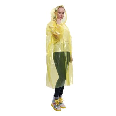 China Bachelor's Rainwear Promothinal Four Color Mixed In One Pack Portable Disposable PE Poncho Raincoat For Adult for sale