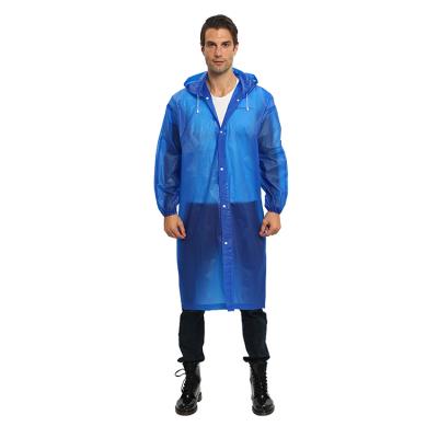 China Wholesale Reusable EVA Raincoats Singlet Raincoat Lightweight Dark Blue Men's Unisex Raincoat For Adults for sale