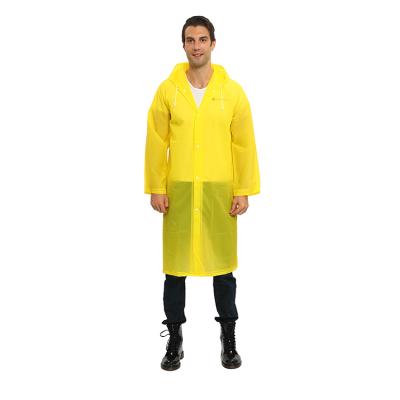 China High Quality Reusable Waterproof Adult Raincoat EVA Rain Coat Poncho Plastic Single Rainwear Long With Hood For Men And Women for sale