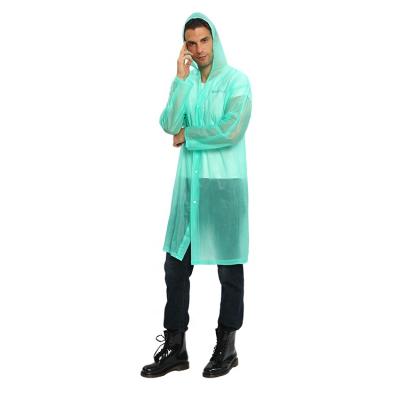 China Green raincoat 100% reusable mensPVC long raincoat free sample raincoat for adult for sale