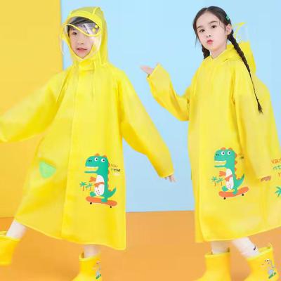 China Hot Selling Cartoon Raincoats Bachelorette Raincoat Children Raincoat Reusable Cute Kids EVA Raincoat With Plastic Double Brim for sale