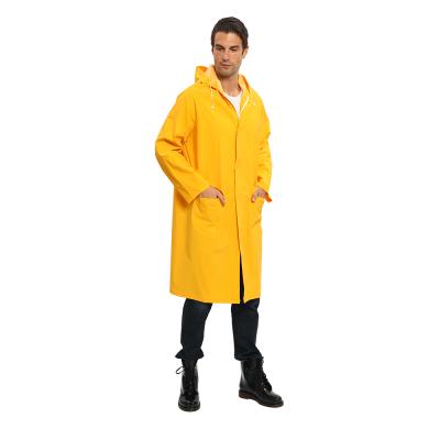 China Reusable Raincoat Windproof Long Rainwear Bachelorette Coat Adult Waterproof Clothes High Quality PVC Polyester Waterproof Cloth Raincoat For Men And Women for sale