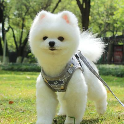 China Custom Small Type Pet Dog Reflective Breathable Leash Harness Trunk Pet Dog Vest Leash for sale