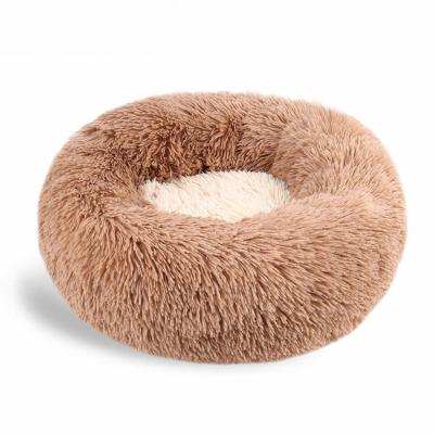 China New Plush Pet Winter Nest Cat Viable Round Dog Nest Warm Color Matching Pet Mat Beds for sale