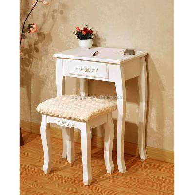 China Cheap MDF D1708 Children Dressing Table Bedroom Office Table Chair Eco-friendly Modern European Standing Office Desk for sale