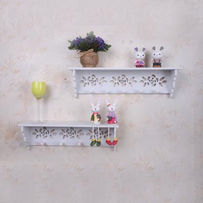 China G0226a carved cut out white home modern wood shelf wall shelf products warehouse storage rack wood hanging hook for sale