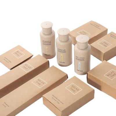 China Eco-friendly Luxury/ECO/Economic Disposable Products Natural Kraft Paper Collection Shampoo Hotel Amenities for sale