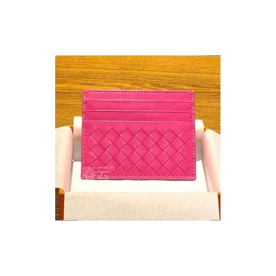 China Easy Carry Women's Multi-Card Position 2022 New Woven Ultra-thin Genuine Leather Business Card Holder for sale