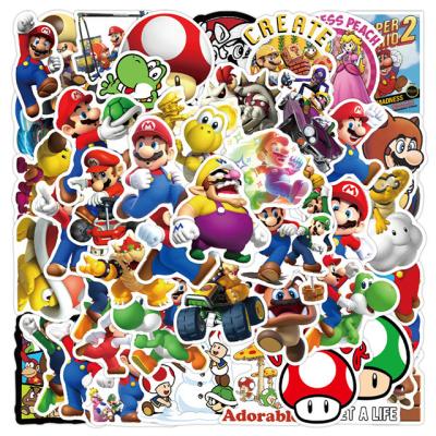 China MB 10001 50Pcs/Bag Gift Suitcase Skateboard Luggage Laptop Stickers Super Mario Bros St Kawaii Mario Stickers For Kids PVC Promotion for sale