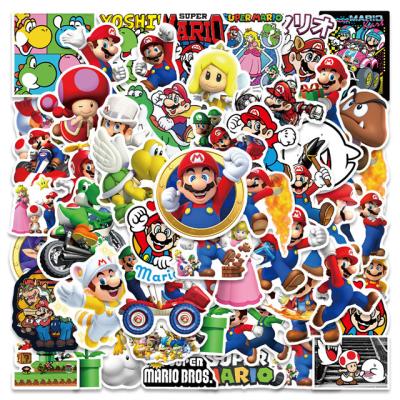 China Superb Boys 20001 50Pcs Mario Game Sticker For Kids PVC Phone Bags Skateboard Luggage Laptop Graffiti Die Cut Decal Stickers for sale