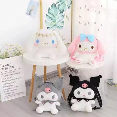 China Ms Sanrio Plush Cartoons Melody Kuromi Cinnamoroll Shoulder Bag Soft Comfy Backpack Plushie Plushie Anime Stuffed Toy Schoolbag Kids Doll for sale