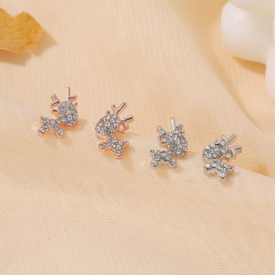 China New Collection Free Sample Exquisite Animal Earrings Christmas Gift Elk Earrings Beautiful Cute Female Hot Simple Deer Earrings for sale