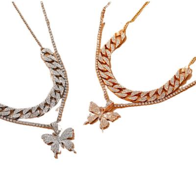 China Free sample FASHIONABLE wholesale new summer double-layer butterfly necklace, minority design fashion female neckchain for sale