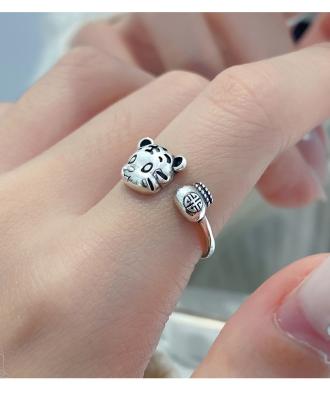 China Wholesale cute advanced sense of simplicity and 2021 fashion cute tiger benmingnian ring 925 Sterling Silver small for sale