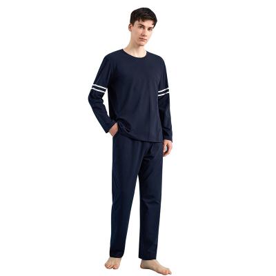 China Wholesale Cotton Bamboo Men's Breathable 2 Piece Pajama Sets 2 Piece Pajama Sets Mens Breathable Pajamas Long Sleep Wear Pajamas for sale