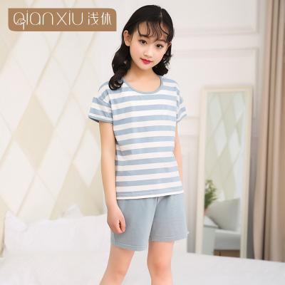 China Breathable cotton child pajamas shorts set girls clothes pijama set kids pajamas night wear for 3-10 year old kids sleepwear for sale