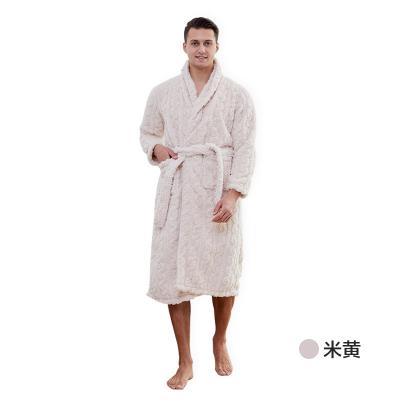 China Wholesale high quality winter thermal flannel bathrobes for men and women winter thick fleece unisex bathrobe for sale