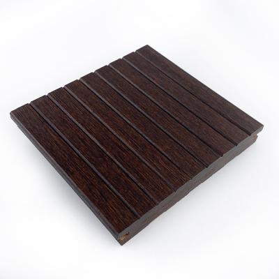 China Modern Outdoor Hardwood Non-slip Strand Woven Bamboo Deck Flooring Deep Carbonized Decking Tiles for Hotel Garden Park Seaside for sale