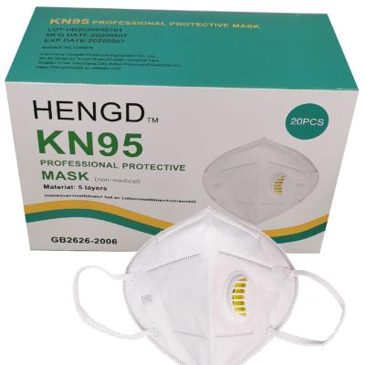 China Wholesale Professional Protective Civil KN95 Face Mask China Manufacturer Daily Life With Valve Disposable Mask 5PLY Breathing Face Mask for sale