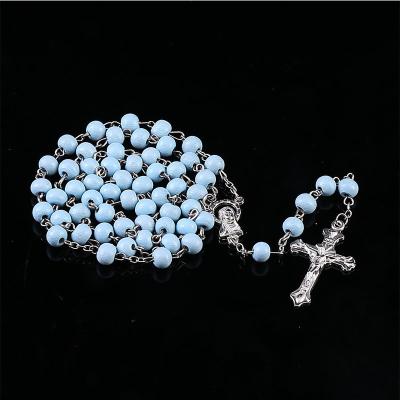 China FASHIONABLE Classic Wood Bead 6mm Rose Perfume Rosary Necklace, Perfume Wooden Beads Pendant Necklace for sale