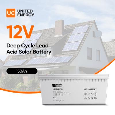 China Long Cycle Life Best Energy Gel 12V 100 150 Gel Storage Battery PV Lead Acid United Battery Storage Oh for sale