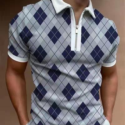 China Custom Wholesale Printed T-shirt Polo QS Stripe Golf Short Sleeve Summer Casual Fashion Stitching Seamless T-Shirt For Men for sale