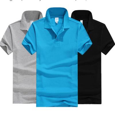 China New Cotton Men's Plain Color Men's Wear Plain Lapel Men's T-shirt Polo Shirt Pure White Polo Shirt Solid Shirt Men's T-shirt for sale