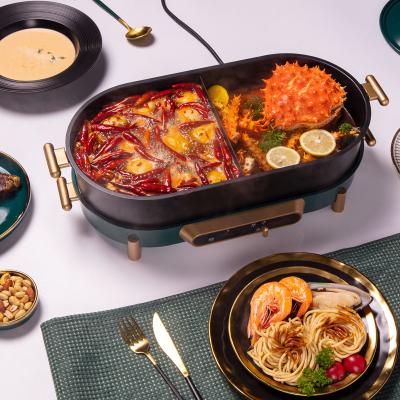 China New Design Hot Selling Korean Outdoor Round Travel Car Electric Grill With Hot Pot for sale