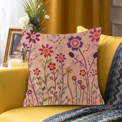 China 2022 PORTABLE New Customized Decorative Flower and Plant Pattern Tile Cover Pillow Case Cozy Pillow Case Decorative Cover for sale