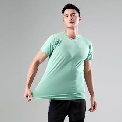 China 2022 New Arrivals Plain Custom QUICK DRY Polyester Short Sleeve Shorts Workout Gym Sports Gym T-shirt Slim Fit Men for sale