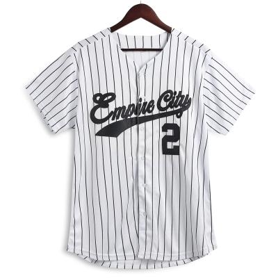 China 2022 New York Baseball Team Antibacterial Custom Tank Top Pin Stripes White Stitched Embroidery Baseball T Shirts Tank Top Men for sale