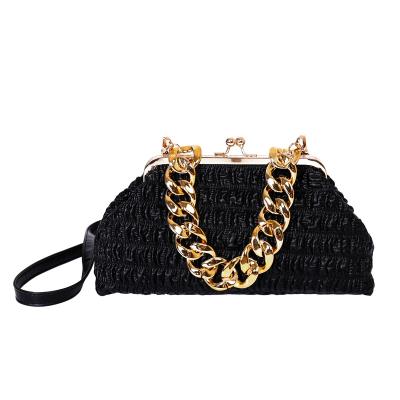 China Other Hot Selling And American Gold Cloud Bag Shoulder Bag European Vintage Printed Chain Embossed Single Handbag for sale