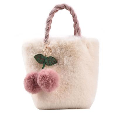 China Other Latest Pink Designer Girls Ladies Girls Plush Fur Trendy Handbag Velvet Cute Creative Furry Soft Pendant Bags With Ball For Women for sale